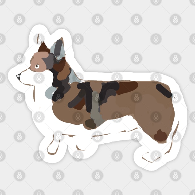 Dog Art Corgi Abstract Sticker by ellenhenryart